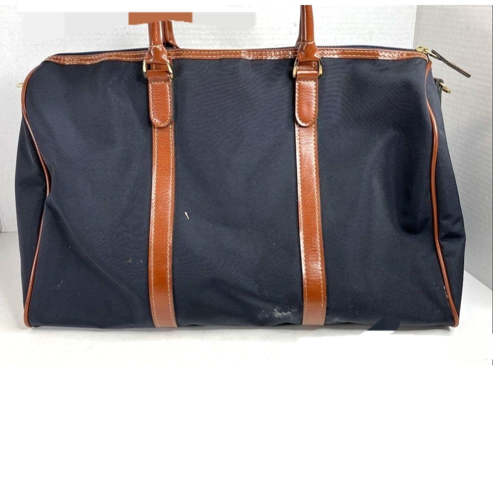 Valentino Blue and Brown Duffel Bag with Luxurious Leather Accents - Picture 4 of 9